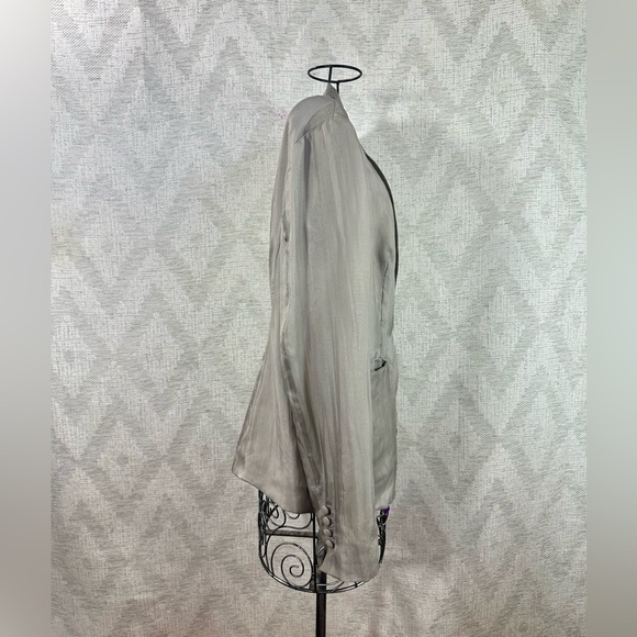 Robert Rodriguez grey 100% silk blazer size 8 - Picture 5 of 9